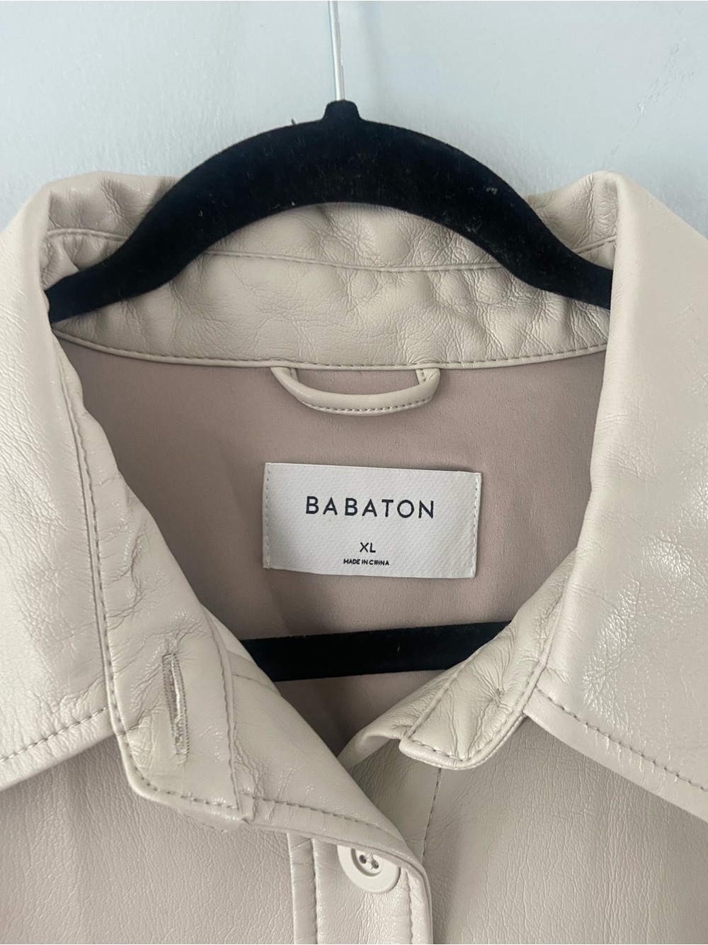 Babaton Soft Vegan Leather Button-Front Jacket - Taupe *see notes - Picture 3 of 6